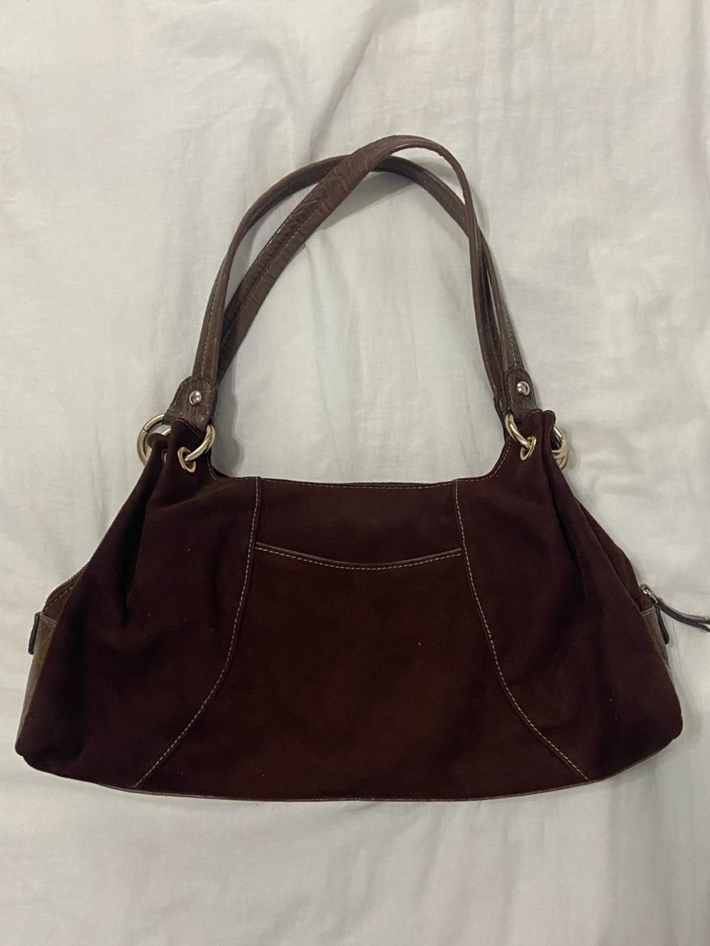 Vintage Y2K Suede Shoulder Bag - Picture 2 of 3